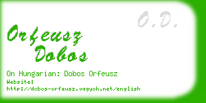 orfeusz dobos business card